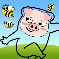 疯狂猪猪画线救援最新版(Crazy Piggy)v1.1.4 安卓版