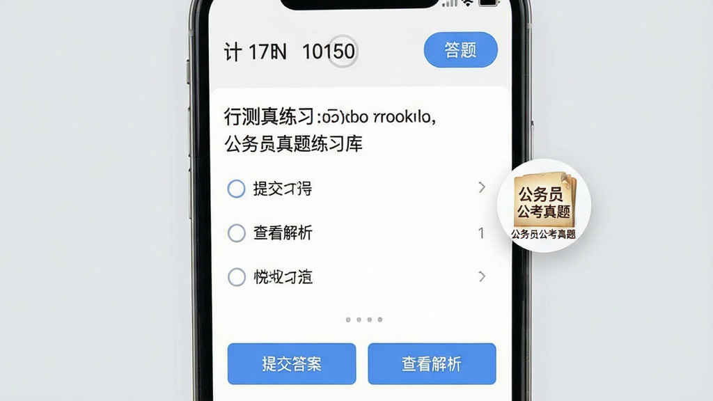 ����Ա��������APP������չʾ���ֻ���Ļ����ʾ�в�������ϰҳ�棬�Ϸ��м�ʱ���ʹ��⿨��ť���м�����Ŀ���ֺ��ĸ�ѡ��·��С��ύ�𰸡��͡��鿴������������ť����Ļ�Ҳ�����һ��Сͼ���ע������Ա�������⡱������Ϊǳ��ɫ����Ŀ������������������ʵ�ã����ʸɾ��޶���Ԫ��
