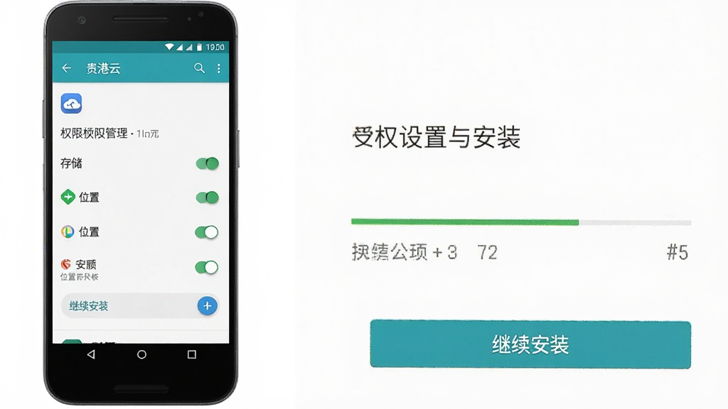 һ�š�����ơ�AppȨ�������밲װ�����ʾ�⻭�棬�ֻ���Ļ��ʾӦ��Ȩ�޹���ҳ�棬�洢��λ�õ�Ȩ�޿��������ɼ����Ա��а�װ�������͡�������װ����ť�����Ϊ��׿ϵͳԭ�����棬���ʸɾ�����������