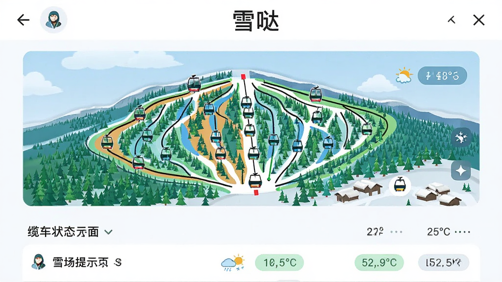 AI��ͼ��ʾ�ʣ������ǡ�ѩ�ա�Appѩ����Ϣҳ�棬����Ϊ����ѩ�����ơ��м�ѩ����ͼ���ײ��³�״̬�б����Ű�Ϊ���½ṹ�����Ϊ��Ϣͼ���磬ϸ�ڰ���ѩ����ɫ�ּ����³�ͼ���������ǩ�����ʸɾ��������޶���Ԫ��