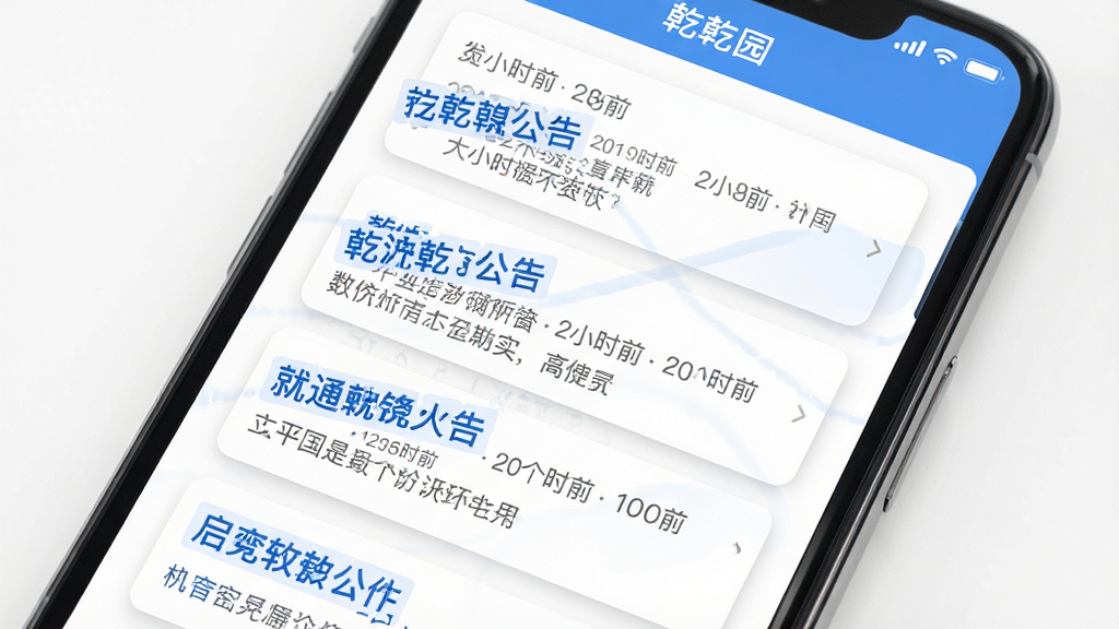 һ���ֻ���Ļ��дͼ��չʾǬ԰App�����������б�ҳ�档�������ֻ���Ļ����Ļ����ʾ�������濨Ƭ��ÿ����Ƭ�б��⡢����ʱ���ժҪ������Ϊ��ֱ�б����Ű����롣������ִ�����ɫ����������ɫǿ��ɫ��ϸ���Ͽ�Ƭ����΢��Ӱ�����������ɶ������ʸ��壬�ɾ��޶���Ԫ�ء�
