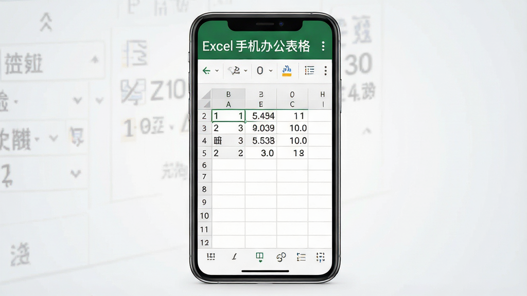 һ��չʾExcel�ֻ��칫����Ӧ���������ͼƬ�������������ֻ���Ļ����Ļ����ʾһ�����ı���༭���棬������