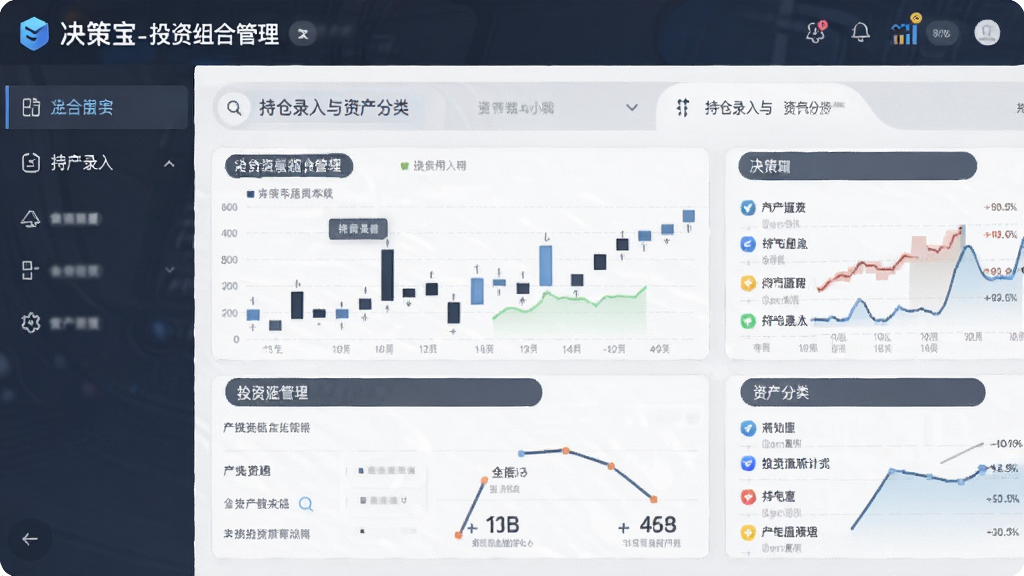 决策宝-投资组合管理 持仓录入与资产分类界面