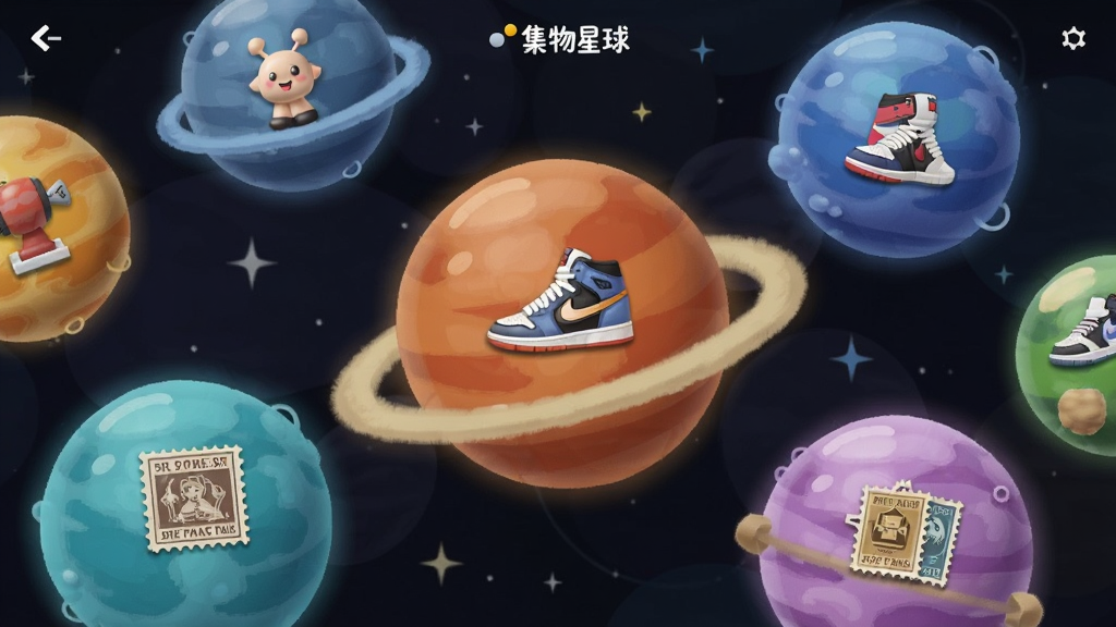 �����������������棬�����ɫ������������ɫ�����У�ÿ���������в�ͬ���ղ�Ʒͼ�꣬���ְ졢��Ь����Ʊ������λã����ʸɾ�