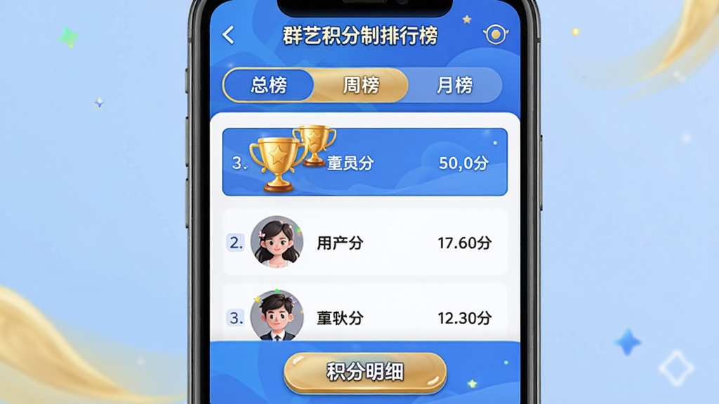 Ⱥ�ջ����� ���а��������ϸ���棬����չʾ�ֻ���Ļ��Ⱥ�ջ�����Ӧ�õ����а�ҳ�棬����������ǩ���ܰ񡱡��ܰ񡱡��°񡱣��·��ǳ�Աͷ��ͻ��������б���ǰ�����н���ͭ����ͼ�꣬�ײ��л�����ϸ��ڣ�������ɫ����ɫ�ͽ�ɫ��׺�������õ����࣬��������������