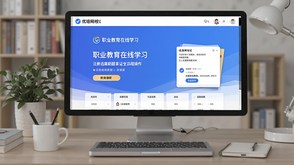 优培网校-职业教育在线学习 注册选课刷题拿证全流程操作界面
