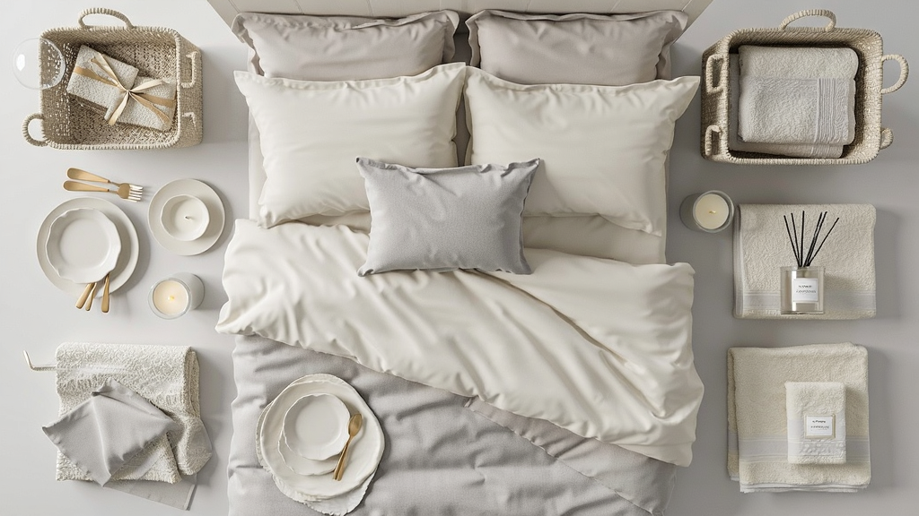 һ�Ÿ����ӽǵļҾ���Ʒƽ��ͼ������������ڷ���Zara Home���Ĵ�Ʒ���;ߡ���޹������������ë����������Ʒɫ��ͳһΪ�װ׺�ǳ�ң����ָɾ����򣬷���Լ�߼��������������޶���Ԫ��