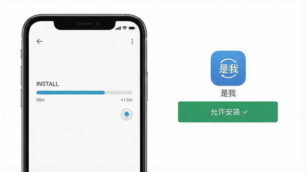 һ��չʾ�ֻ�Ӧ�ð�װ�����ͼƬ����������һ���ֻ���Ļ��ʾ��װ���������Ա���
