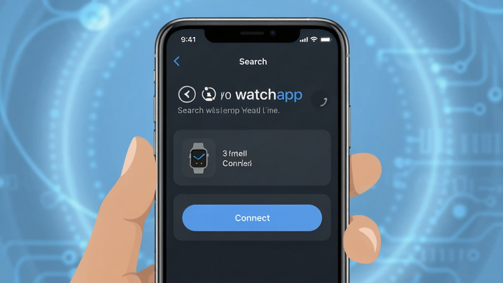 һ��չʾwatchappһ�����ӹ��ܵĽ���ͼ���ֻ���Ļ����ʾ�������������������ֱ��豸���б��������һ���ֱ�ͼ������Ӱ�ť����������͵���ɫ�Ƽ��й��Σ�����ƽ�������ʸɾ����޶���Ԫ��