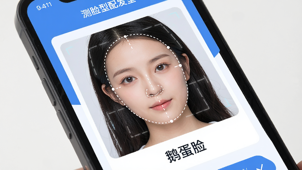 �ֻ���Ļ��д�������С��������䷢�͡�app���ڽ�������ʶ����Ļ����һ��Ů����������Ƭ����Ƭ�ϵ������沿���������߱�ǣ��·���ʾ���쵰�����ķ�������������࣬������ɫ������ִ���ƽ�����ʸɾ����޶���Ԫ��