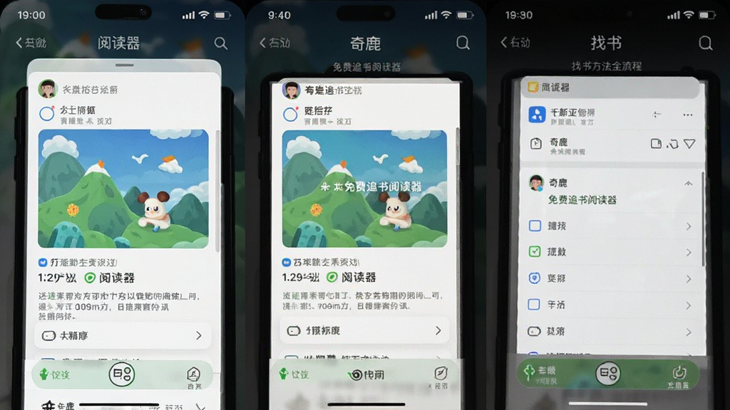 奇鹿-免费追书阅读器找书方法全流程界面截图