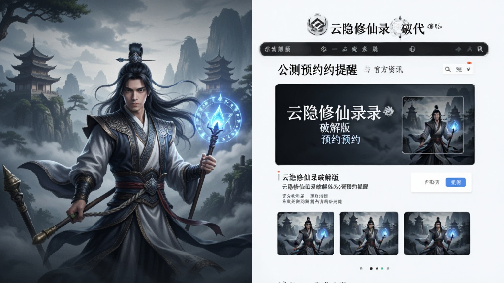 云隐修仙录破解版公测预约提醒与官方资讯页面展示