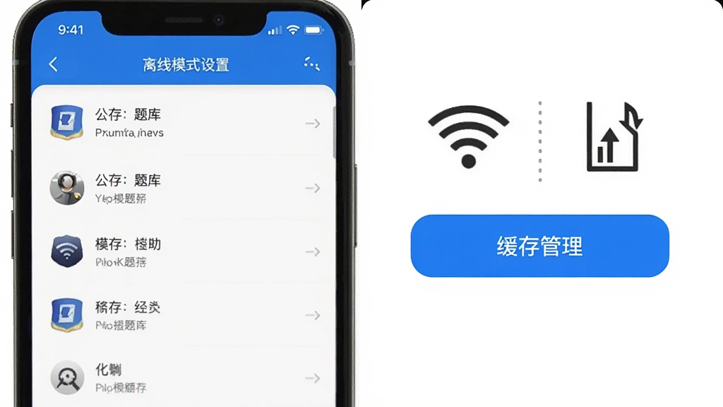 ��������֪ʶˢ���APP������ģʽ���ý��棬�ֻ���Ļ��ʾ�ѻ�������б��ͻ��������ť���Ա���WiFiͼ����ƶ�����ͼ��Աȣ������ǰ�ɫ����ɫ������ť�������������죬���ʸɾ����޶���Ԫ�ء�