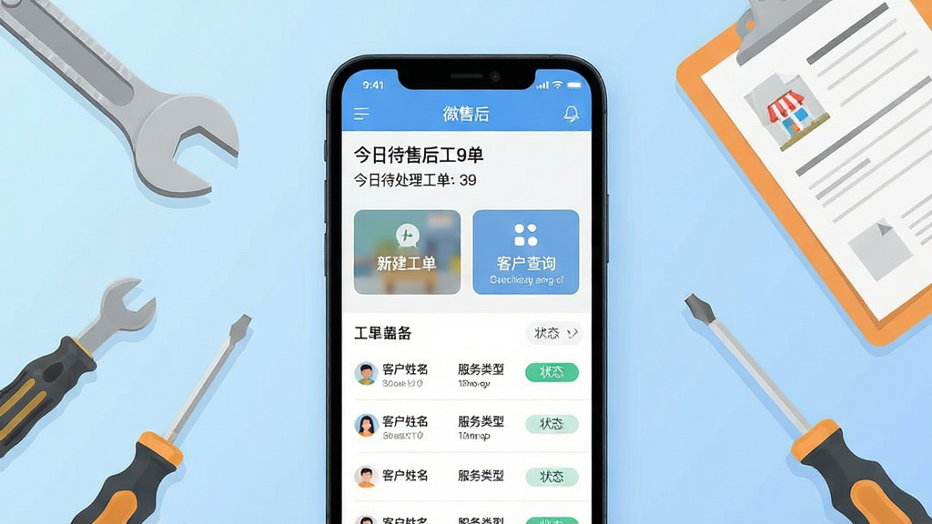 ΢�ۺ�Ӧ��������ȫ��չʾ�������������ֻ���Ļ����Ļ����ʾ΢�ۺ�APP��ҳ�������е������ƺͽ��մ������������֣��м����½������Ϳͻ���ѯ������ť���·��ǹ����б����б����пͻ��������������͡�״̬��ǩ���ֻ���Χɢ���Ű��֡���˿�������ݼе�ά�޹���Ԫ�أ�������ǳ��ɫ���䣬����ִ���ƽ��ϸ�ڸɾ��������������޶�������