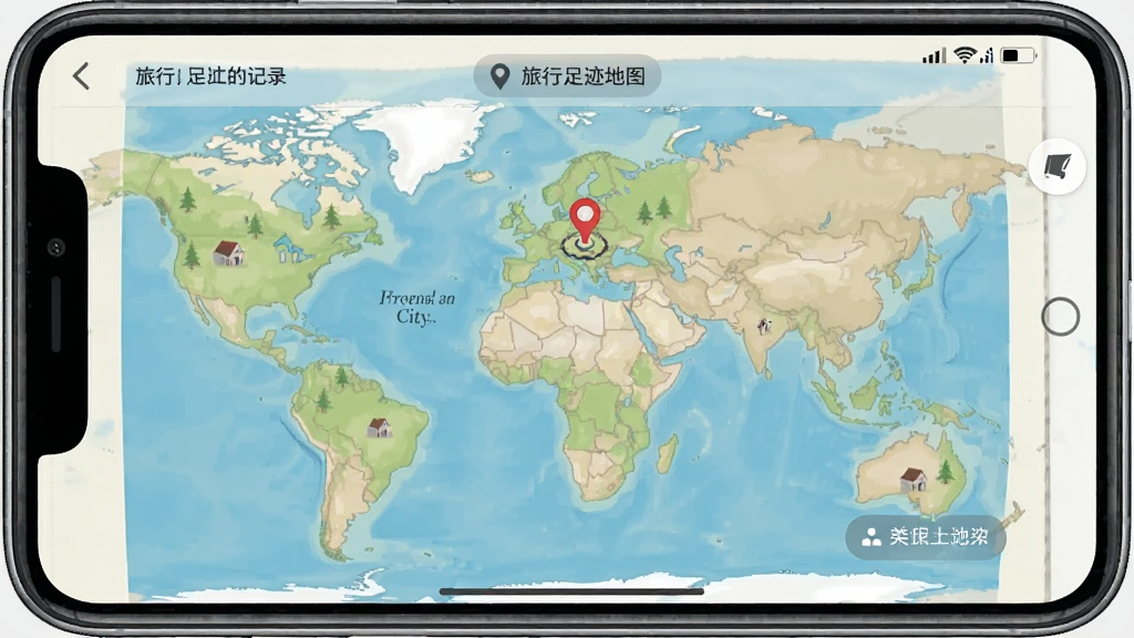 足迹地图-旅行足迹记录工具 添加城市 操作界面截图