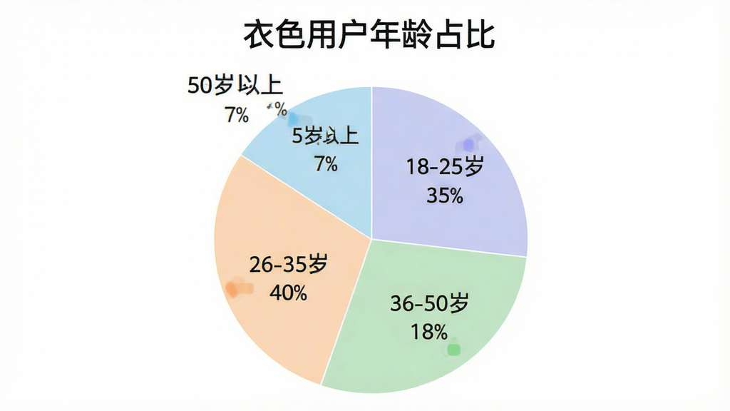 一张展示用户年龄分布数据的饼状图,标题为