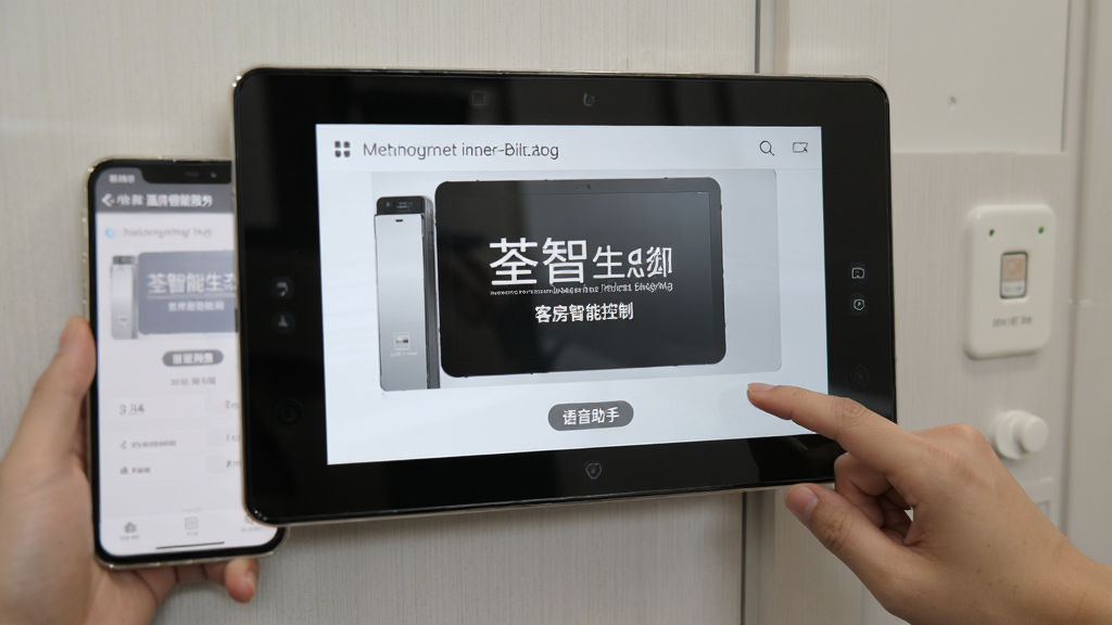 荃智生态-酒店智能服务 客房智能控制 语音助手 手机控房 实拍操作界面