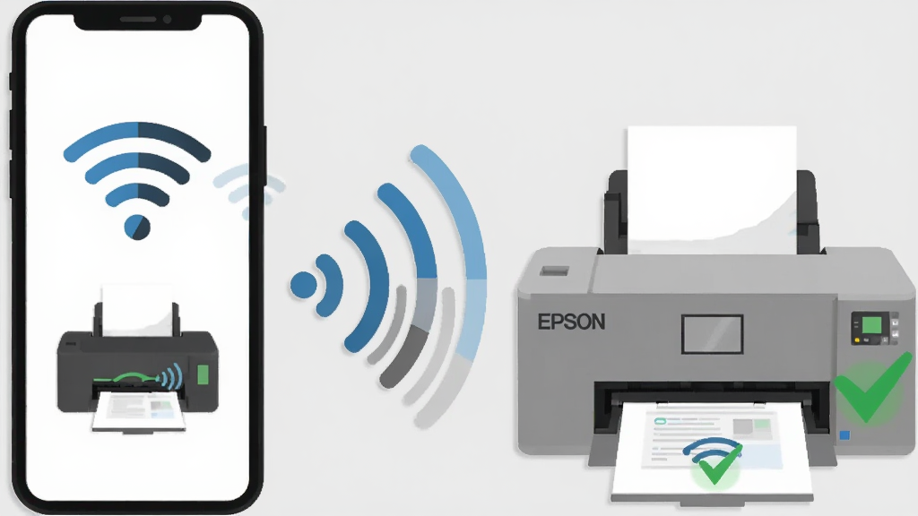 һ��չʾEpson Printer Finder�����绷�����书�ܵ�ͼƬ���������ֻ���Ļ��ʾWiFi�ź�ͼ��ʹ�ӡ������ʾ��ͼ������Ϊ����ֻ����Ҳ��ӡ�����м����źŲ������ӣ��Ű�����չʾ���ӹ��̣�����Ǳ�ƽ���廭�磬ϸ�����źŲ�����ǿ���仯����ӡ��������ɫ�Թ������ʸɾ��޶���Ԫ�أ�����Ϊǳ��ɫ��