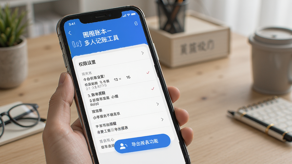 圈子账本-多人记账工具 权限设置界面 账单提醒 导出报表功能展示
