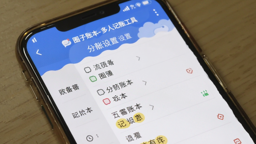 圈子账本-多人记账工具 记账页面选择圈子账本 分摊账单设置截图