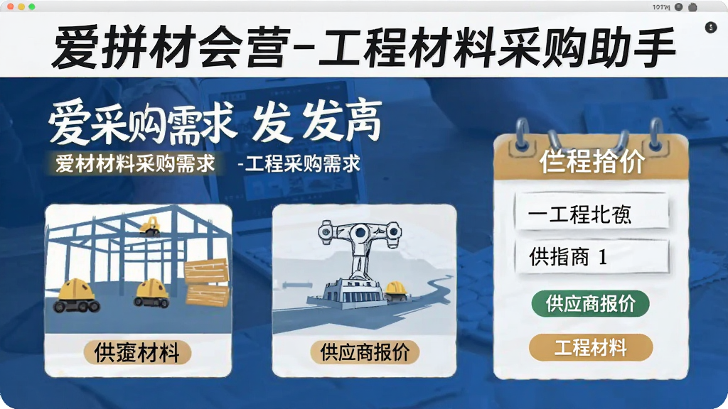 爱拼材会营-工程材料采购助手 发布采购需求 供应商报价 工程材料