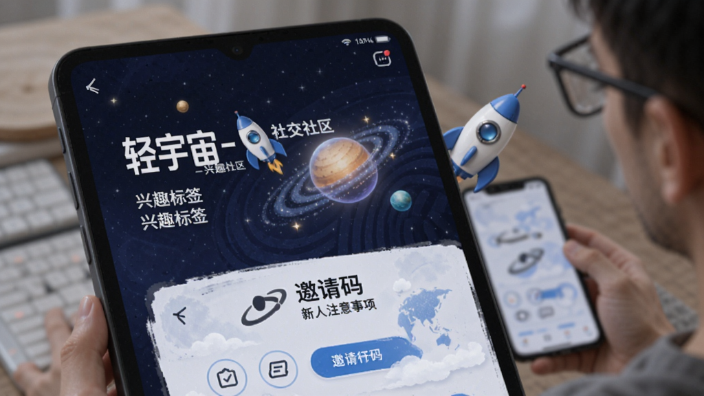 轻宇宙-兴趣社交社区 兴趣标签设置 邀请码 新人注意事项 配图
