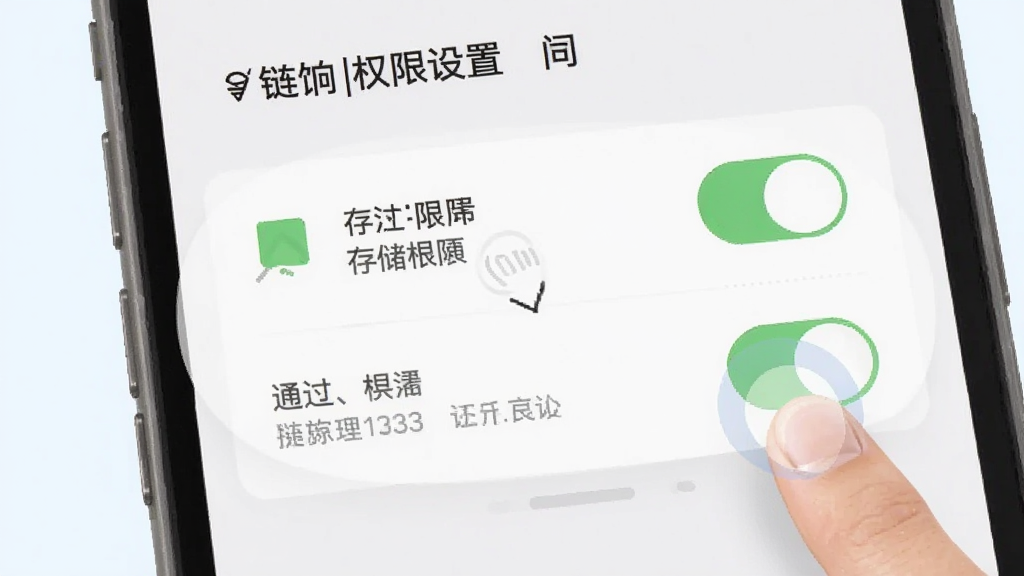 ����AppȨ�����ý��棬�ֻ���Ļ��ʾ֪ͨ�ʹ洢Ȩ�޿��أ��Ա�����ָ�����ʾ�⣬����Ϊǳɫ���������������ֱ�ע��ȷ������࣬���ʸɾ��޶���Ԫ��