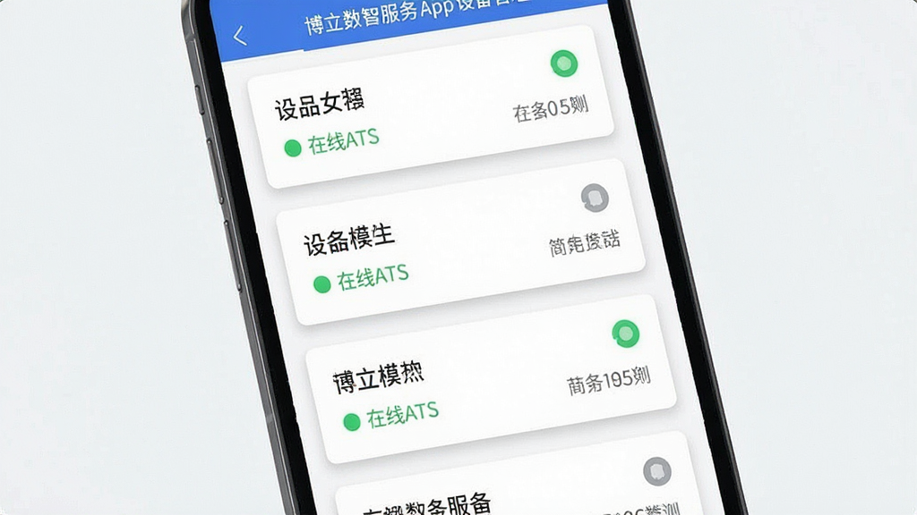 һ��չʾ�������Ƿ���App�豸�����б������ͼƬ�������������ֻ���Ļ����Ļ����ʾ����豸��Ƭ��ÿ����Ƭ�����豸���ơ�����״ָ̬ʾ�ƺͼ�Ҫ���ݣ�����Ϊ�����б��Ű棬���Ϊ�ִ���ƽ���Ƽ��磬ϸ���Ͽ�Ƭ����΢��Ӱ��״ָ̬ʾ�������лң����������ɾ����޶���Ԫ�ء�