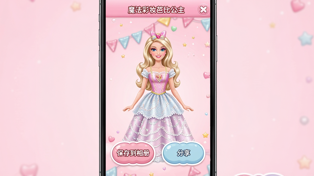 ��ͼ��ʾ�ʣ�һ���ֻ���Ļ��ͼ����ʾ��ħ����ױ�űȹ�������Ϸ�еĽ�ɫ���ͱ�����棬���������Ǵ��õİűȹ������·��С����浽��ᡱ�͡�������������ť����ť���Բ��ɰ�����������͵ķ�ɫ������������󷽣������������޶���Ԫ�ء�