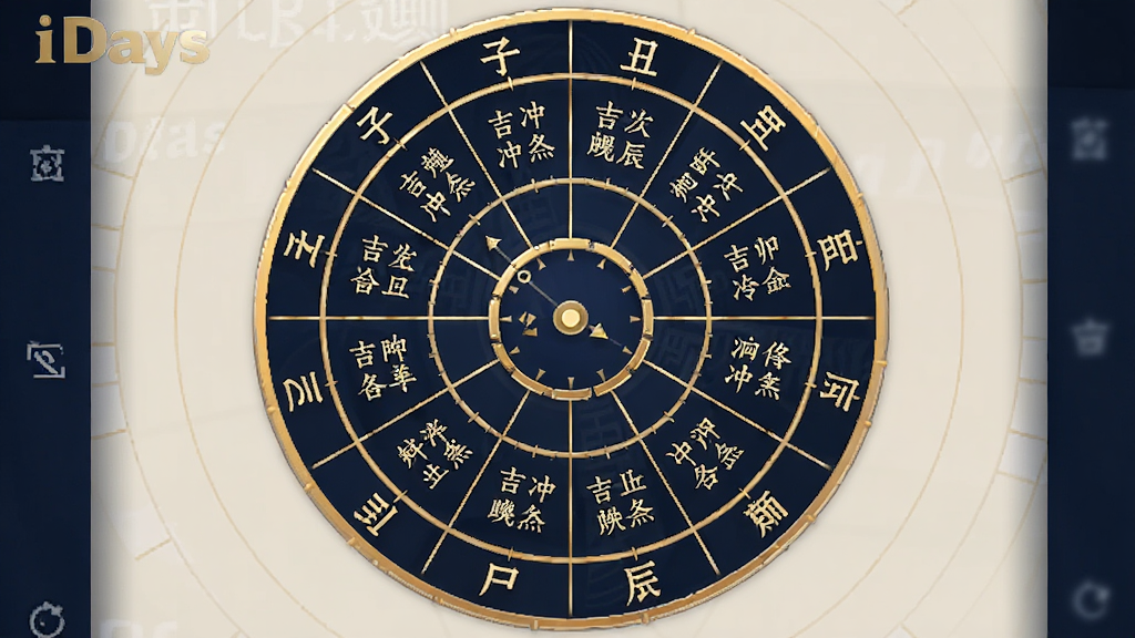 �ϻ���iDays��ʱ�����׽��棬������һ��Բ�ε�ʱ��������ƣ���Χ��ע���ӳ���î��ʮ����֧��ÿ��ʱ���Ա���С��˵�����׺ͳ�ɷ����ɫ�������ͽ�ɫΪ�����Եó���רҵ��������Ԫ��