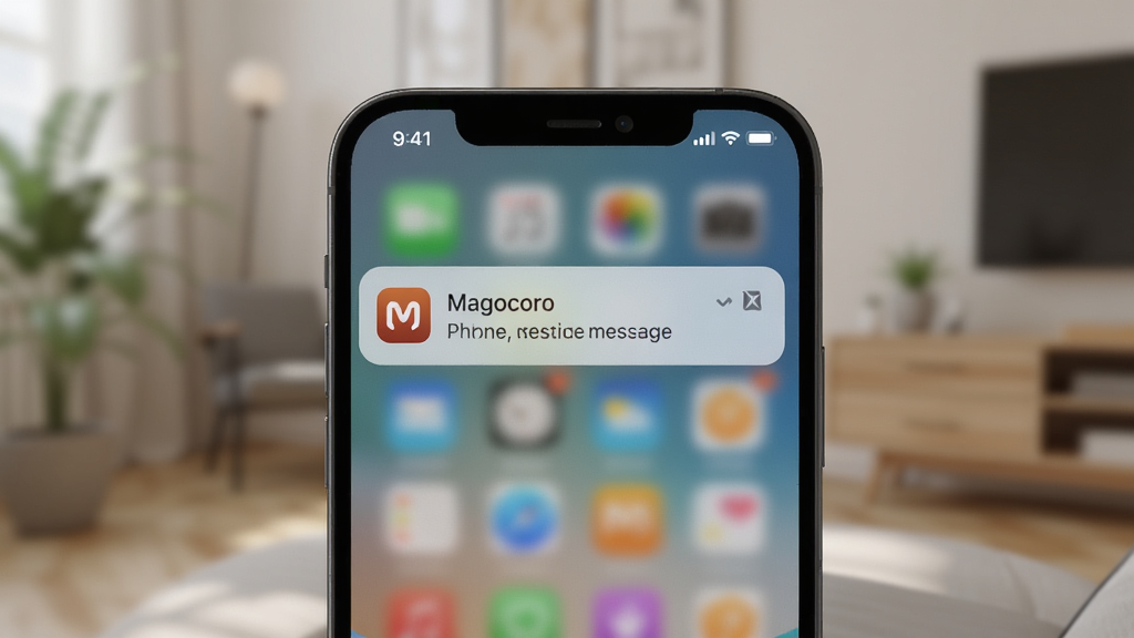 һ��չʾMagocoro��Ϣ���ͼ�ʱ��ͼƬ��������һ���ֻ���Ļ������ʾ����Ϣ֪ͨ��֪ͨ����Magocoro��ͼ�����ϢԤ����������ģ�������ڳ����������������������ʸɾ����޶���Ԫ��