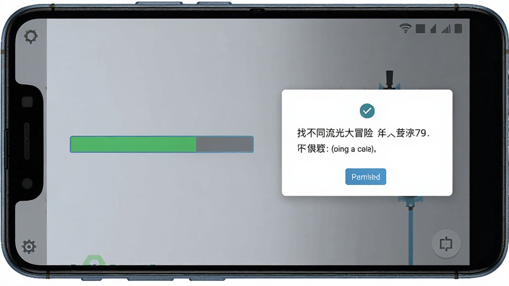 找不同流光大冒险 手机端安装界面示意图,展示安卓手机屏幕上的安装进度条和权限请求弹窗,界面简洁明了,风格现代,画质清晰,无多余元素