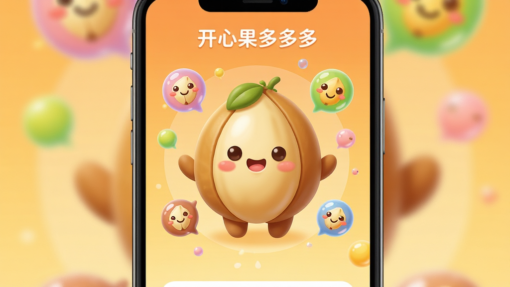 һ��չʾ�����Ĺ����ࡱӦ���������ͼƬ������������һ��Բ��ɰ��Ŀ�ͨ���Ĺ�������Χ�����Ŷ�ʵ����ݺ�Ц��ͼ�꣬��������ů�Ľ���Ȼ�ɫ���Ű������죬�������������ϸ��Բ����ë�̣����ʸɾ��޶���Ԫ�أ���������ֻ���Ļ�����湹ͼ��