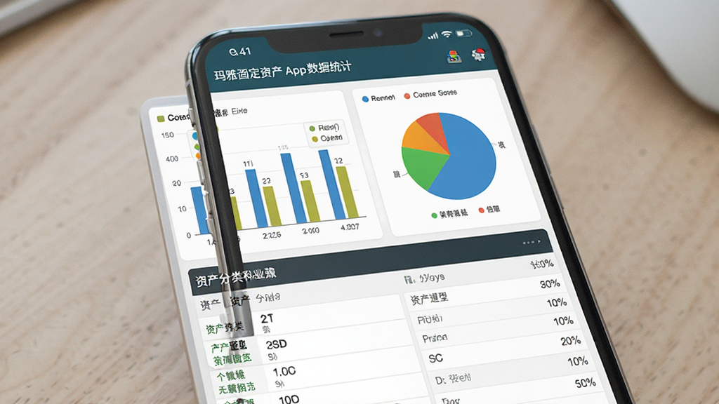 ��ͼ��ʾ�ʣ����������Ź̶��ʲ�App������ͳ�Ʊ������棬����Ϊ�ֻ���Ļ��ʾ��״ͼ�ͱ�״ͼ���·����ʲ������б����Ű����½ṹ����������࣬ϸ�ڰ�����Ļ�ϵ����ݱ�ǩ����ɫ���֣������������ɾ����޶���Ԫ��