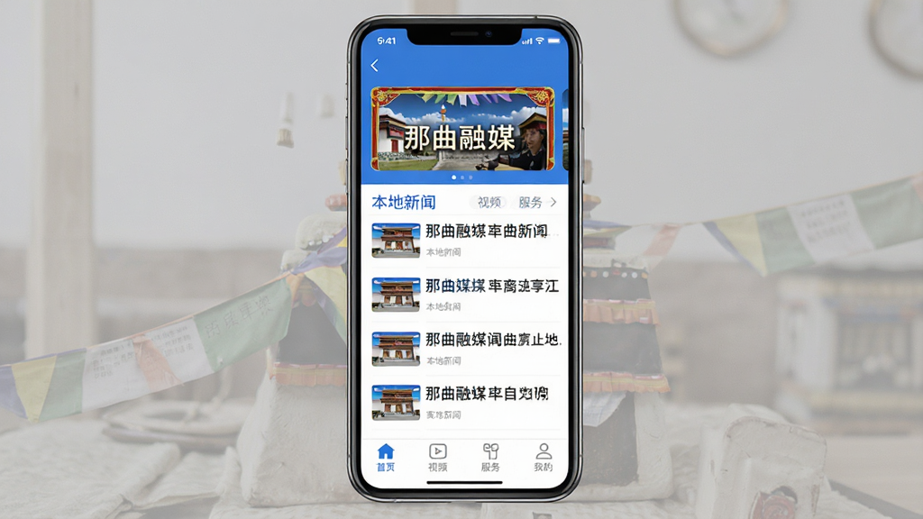 ������ýAPP������ȫòչʾ���ֻ���Ļ����������ʾ��������ý���ĸ����֣������ǲ�ʽ���װ�ε������ֲ�ͼ���м��Ǳ���������Ѷ�б����ײ�����ҳ����Ƶ�������ҵ��ĸ�������ť��������ɫ����ɫ�Ͱ�ɫΪ�����������������������ɾ����޶���Ԫ��