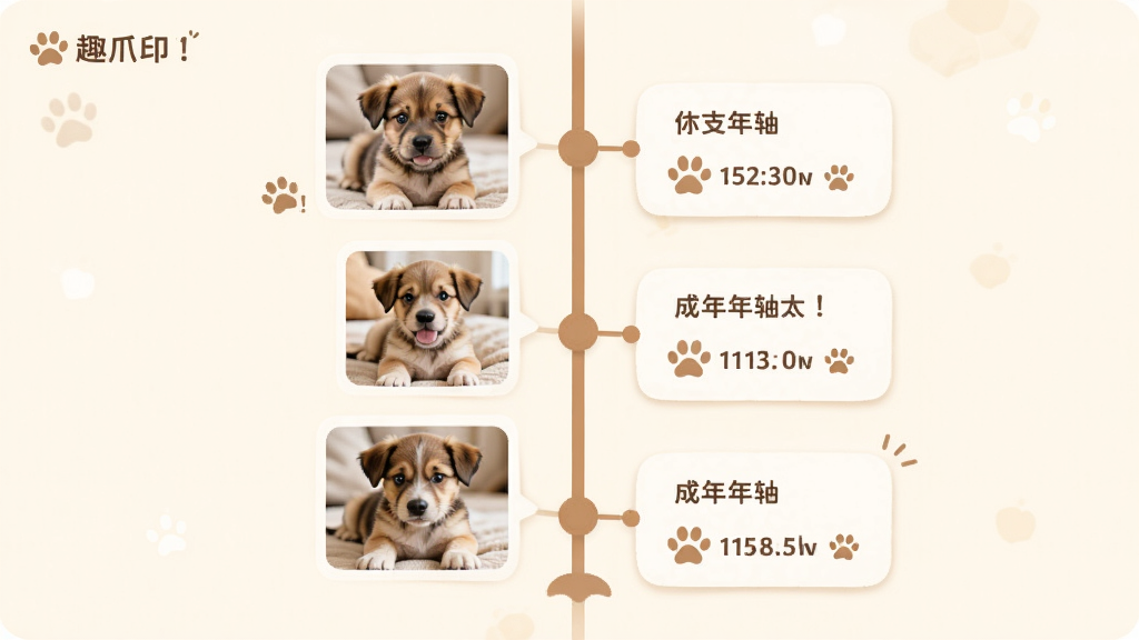 Ȥצӡ�ɳ�ʱ������棬����չʾһ�������ʱ���ᣬ���Ϸֲ��Ų�ͬʱ���ĳ�����Ƭ�����ؼ�¼��Ƭ������Ȯ������Ȯ�ı仯һĿ��Ȼ����������͵��װ�ɫ�������ܰ���������ʸɾ��޶���Ԫ��