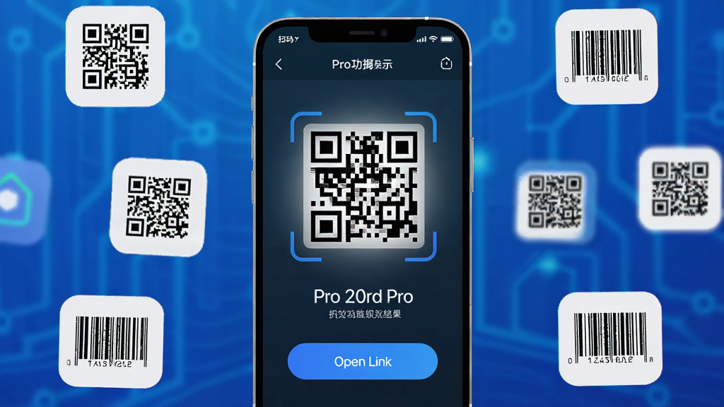 ɨ��ɨ��ά��Pro����չʾͼ������չʾ�ֻ���Ļ�ϵ�ɨ��ɨ��ά��Proʶ����ҳ�棬��Ļ��������ʾ��ά�����ݺ�һ�������ӵİ�ť���ֻ���Χ�����Ÿ������͵Ķ�ά���һά��ͼ�꣬�����ǿƼ���ʮ�����ɫ���䣬�������ִ���࣬���ʸɾ��޶���Ԫ��