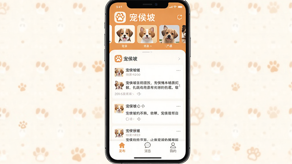 һ��չʾ�����App�������ͼƬ�������������ֻ���Ļ����Ļ����ʾ����µ�Logo�����ơ�����¡���������ů��ɫ�Ͱ�ɫΪ��ɫ���������г���ͷ���ֲ�ͼ���м���������Ϣ�����ײ��з�������Ϣ���ҵ�����������ť�����岼�������������ܰ�ɰ������ʸɾ��޶���Ԫ��
