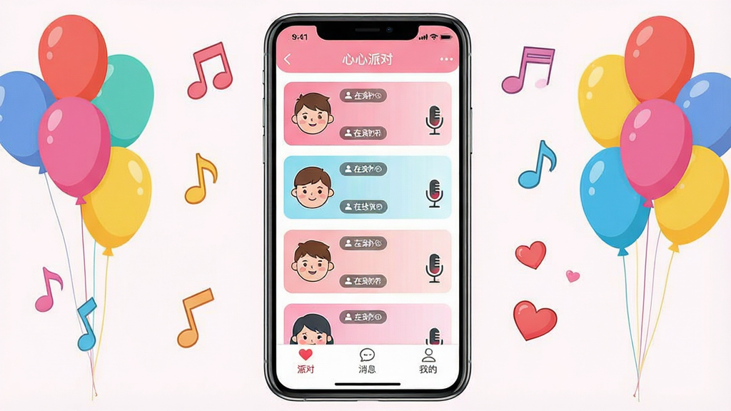 һ��չʾ�����ɶ�App����ȫò�ĳ���ͼ���������ֻ���Ļ�ڵ������ɶ������棬��Ļ������ʾ���ֵ������ɶԷ����б�����������п�ͨͷ�����˷�ͼ�꣬����ײ��С��ɶԡ�����Ϣ�����ҵġ�����������ť�����ֲ����ֻ��������չʾ����Χ��׺��ɫ���������Ͱ���Ԫ�ء��Ű��࣬���������ữ��ϸ�ڰ������俨Ƭ�ϵ���������С��ǩ����˷�Сͼ�꣬���ʸɾ��������޶���Ԫ�ء�