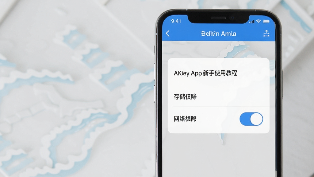 造浪 App 新手使用教程 手机屏幕显示安装权限设置界面 有存储权限和网络权限开关 背景为浅灰色 界面清晰简洁 蓝白色调 扁平化设计 高清画质 干净无多余元素