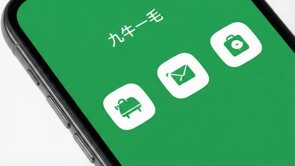 一张展示“九牛一毛”App极简界面的图片,主体为手机屏幕特写,屏幕显示纯色背景和简洁的功能图标,无任何广告横幅,布局留白充足,排版干净,风格极简,细节清晰,画质干净,无多余元素。