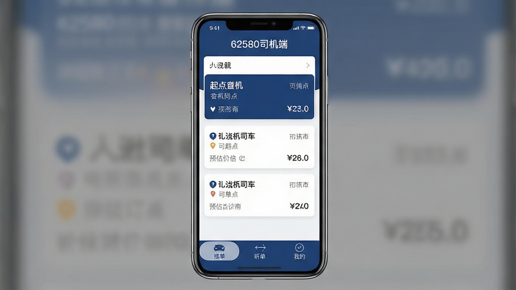 һ��չʾ��62580˾���ˡ�APP����ȫò���ֻ������ͼ������������һ���ִ������ֻ����ֻ���Ļ������ʾAPP�����棬���涥���С�62580˾���ˡ����ֱ�ʶ���м�����չʾ�Ÿ����������б���Ƭ����Ƭ��������յ��Ԥ���۸񣬵ײ��ǽӵ����������ҵ�����������ť��������ɫ�������Ͱ�ɫΪ�����������ˬ�����ʸɾ����޶���Ԫ�أ��ʺ���ΪӦ���г�����ҳչʾͼ