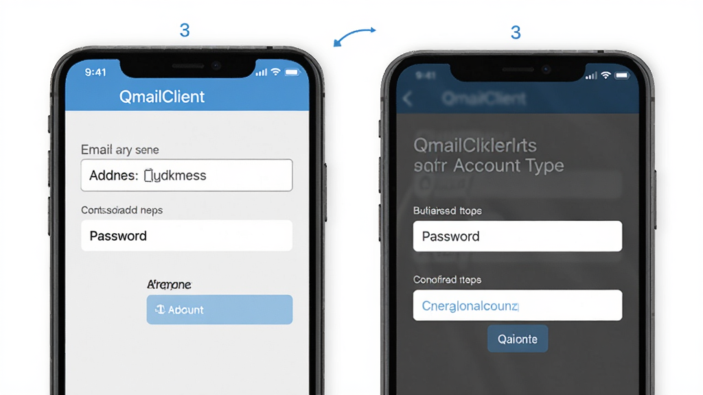 һ��չʾQmailClient���������˻����̵�ͼƬ���ֻ���Ļ�ֲ���ʾ���������ַ�����롢ѡ���˻����͵Ľ��棬����Ϊ��ɫ����������������ƽ��ϸ�ڸɾ������������޶���Ԫ��