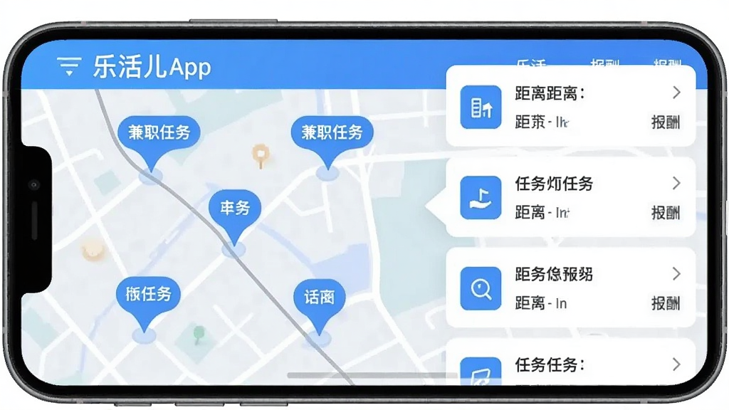 �ֻ��App���������Ƽ�ҳ�棬��ͼ�ϱ�ע�����ְ�����λ���Ҳ൯������Ƭ�б���ʾ����ͱ��꣬�ֻ���Ļչʾ��������ˬ��������ɫ���ִ���ƽ����ƣ����ʸɾ��޶���Ԫ��