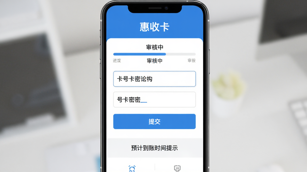 惠收卡提交审核界面,标题文字