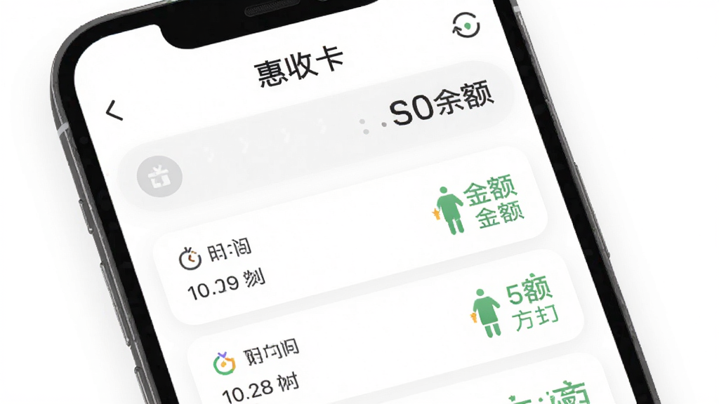 惠收卡提现记录页面,标题文字