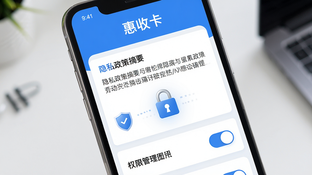 惠收卡安全隐私设置页面,标题文字