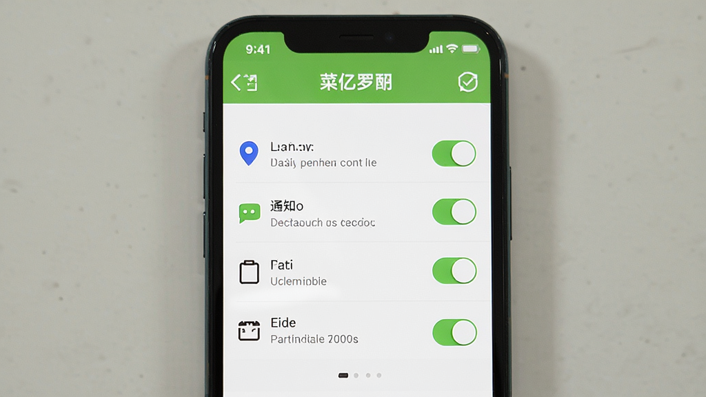 �ֻ���Ļ��ʾ������App��Ȩ�����ý��棬������λ��֪ͨ���洢��Ȩ�޿��أ�����������ע����Ȩ����;������Ϊ��ɫ�������ʵ�ã�ϸ�ڸɾ��������������޶���Ԫ��