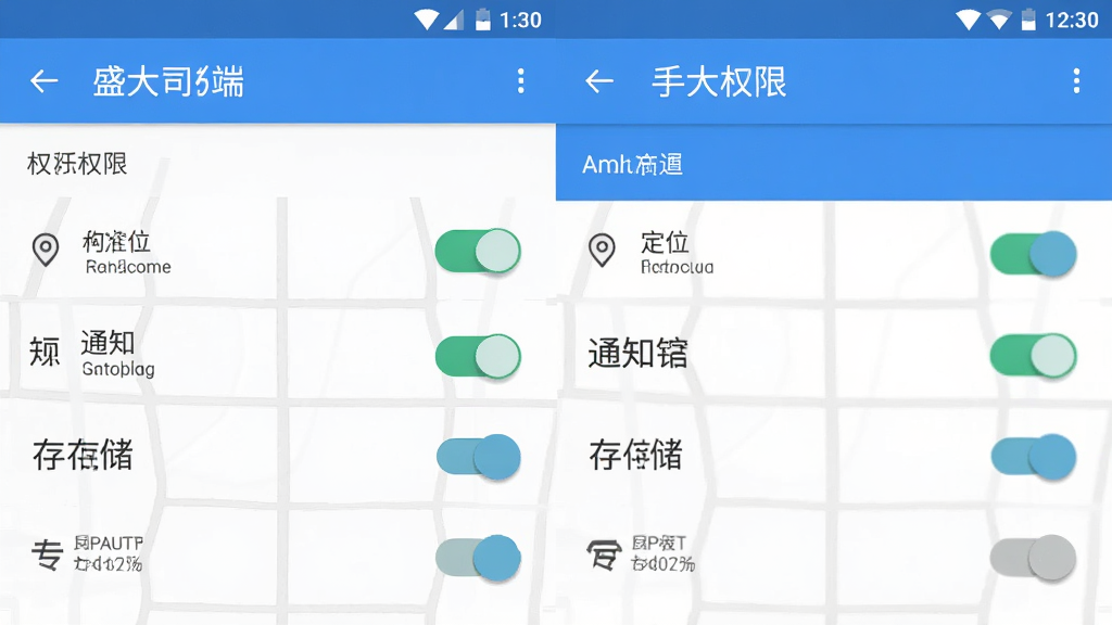 盛大司机端 手机权限设置界面 定位 通知 存储 权限开关 安卓系统设置页面 清晰排版 画质干净 无多余元素