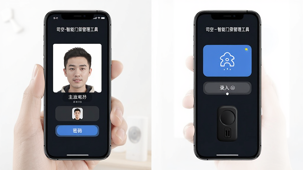 司空-智能门禁管理工具手机端录入人脸和密码界面